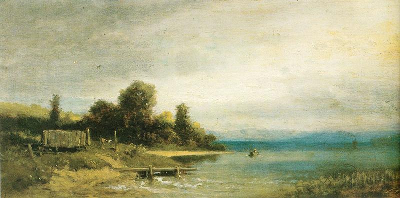 Carl Spitzweg Landschaft am Ammersee. First version